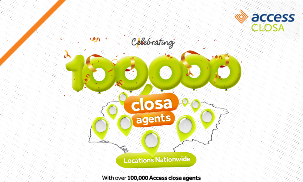 Access bank closa records 100,000 Agents